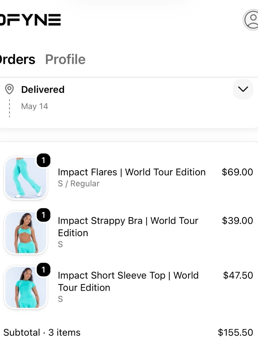 DFYNE Miami blue impact set